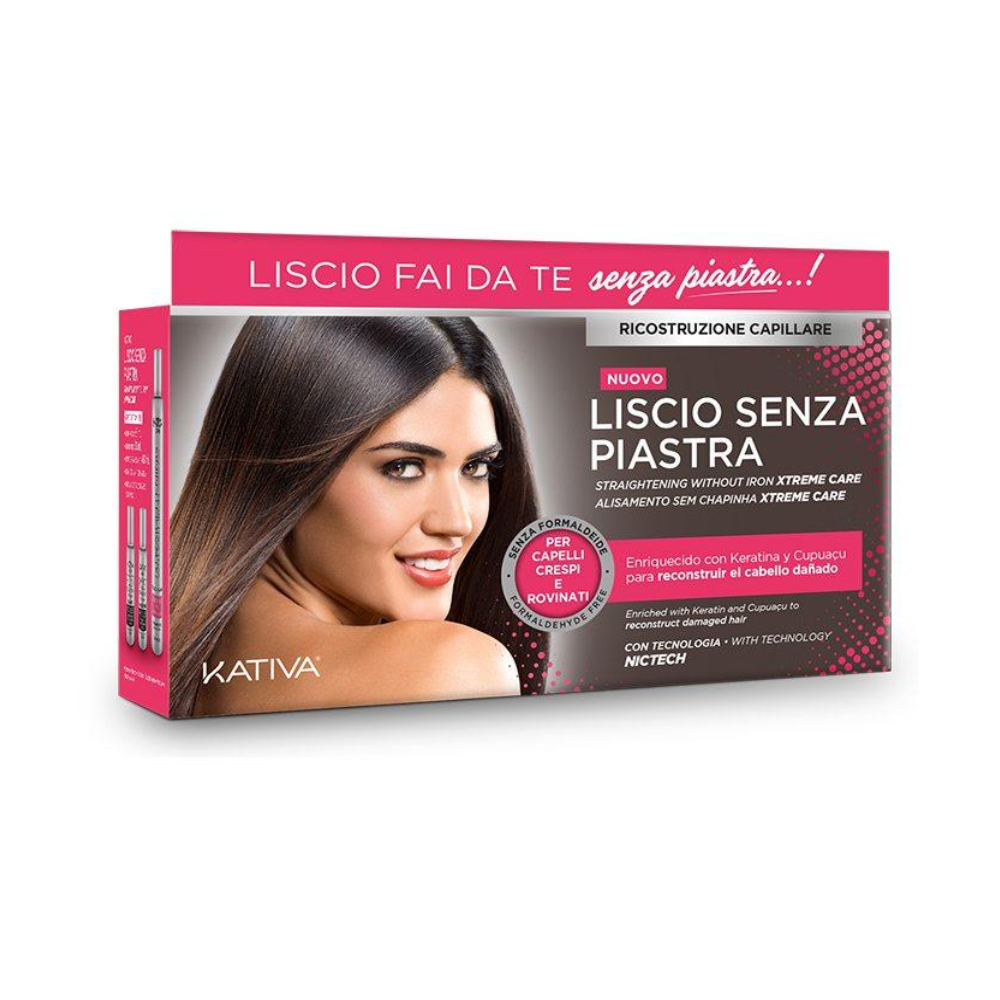 Kativa Liscio Senza Piastra Ricostruzione Capillare Kit 3PZ