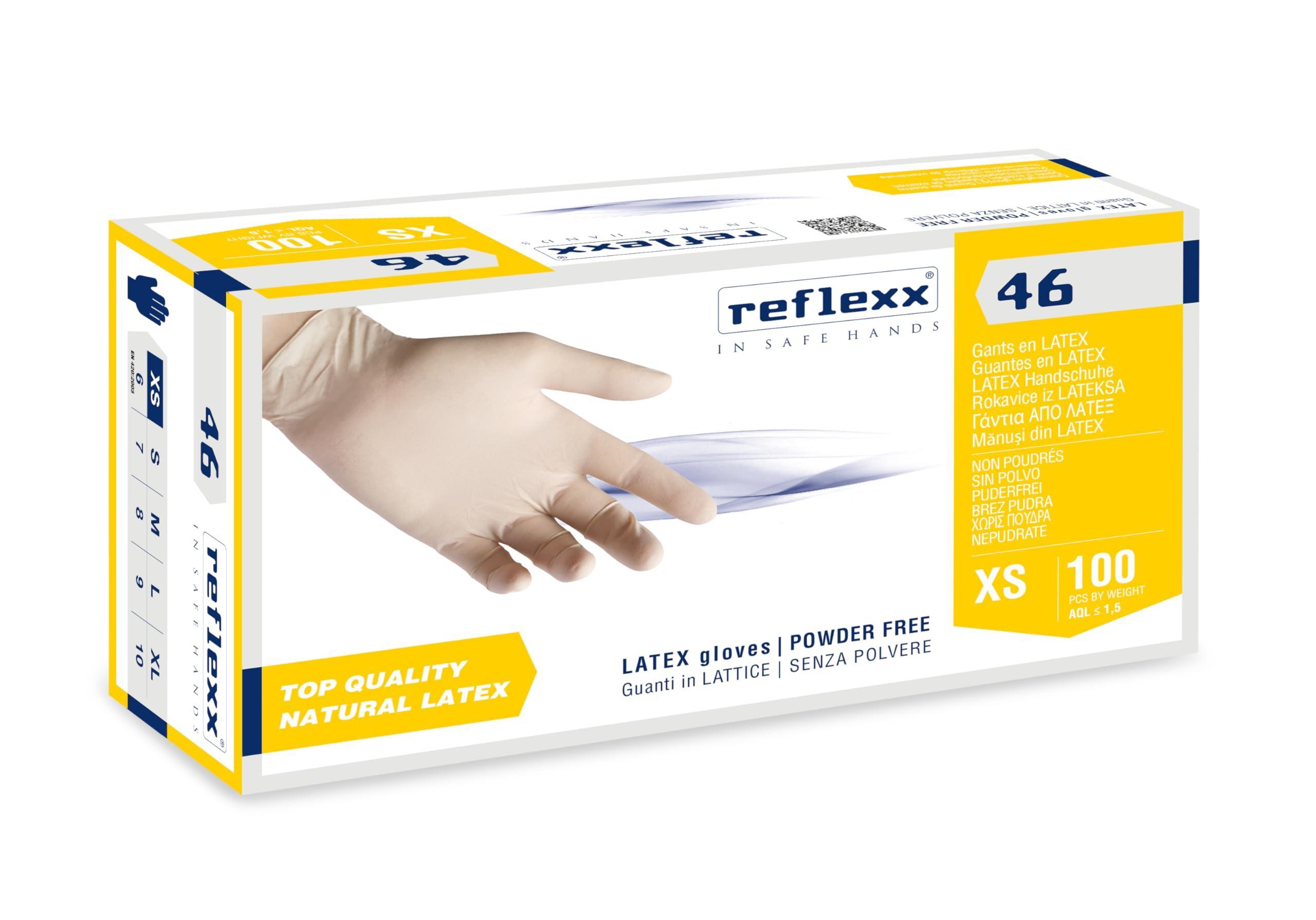 reflexx reflexx 46 guanti lattice senza polvere 100pz r46 medium - foto 2