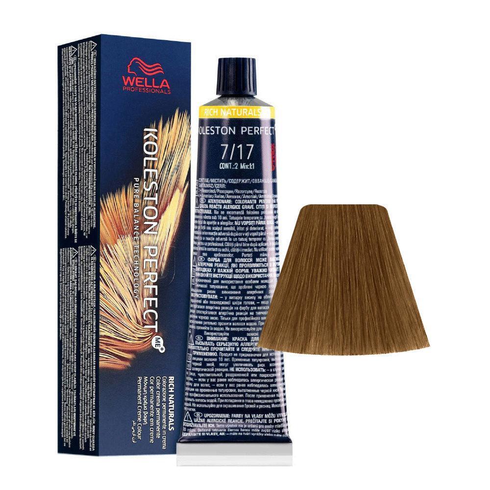 Wella Tinta Koleston Perfect Me 60ML 7/17 Biondo Medio Cenere Sabbia