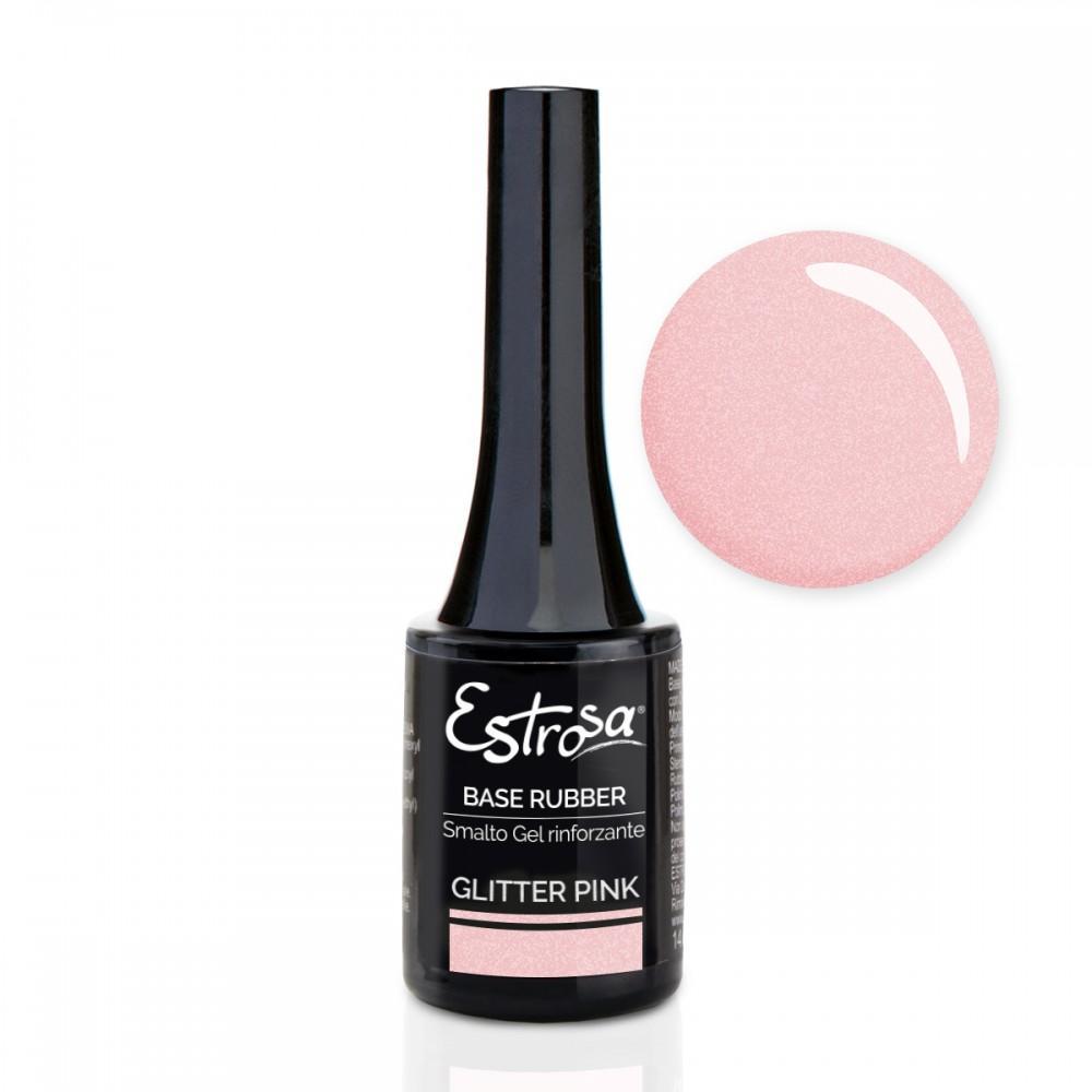 Estrosa Base Rubber 14ML Glitter Pink