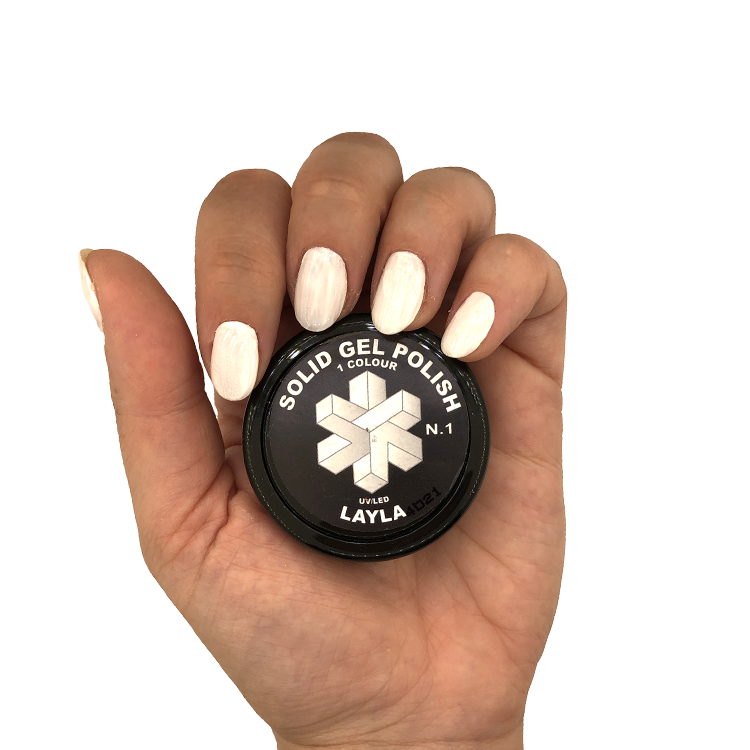 Layla Smalto Solid Gel Polish Uv Led 15GR N.1 Solid Cloud