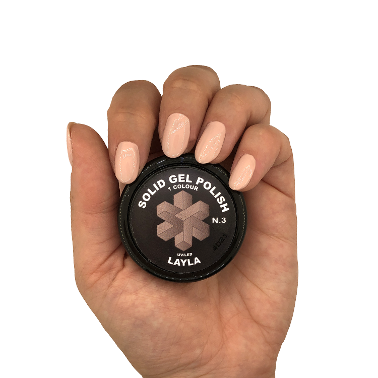 Layla Smalto Solid Gel Polish Uv Led 15GR N.3 Original Nude