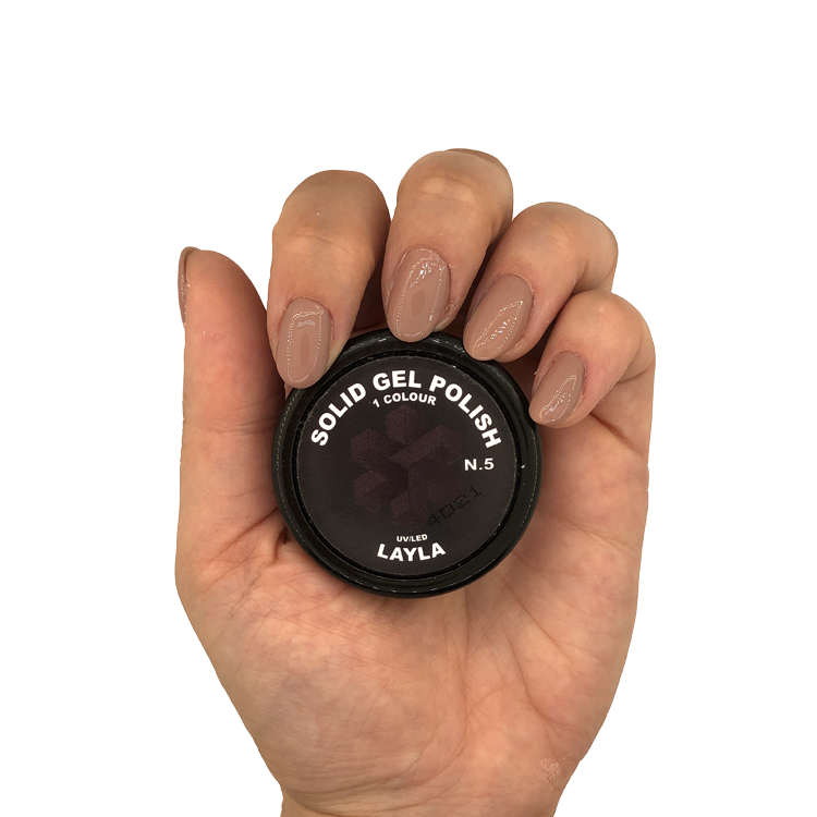 Layla Smalto Solid Gel Polish Uv Led 15GR N.5 Brown Nude