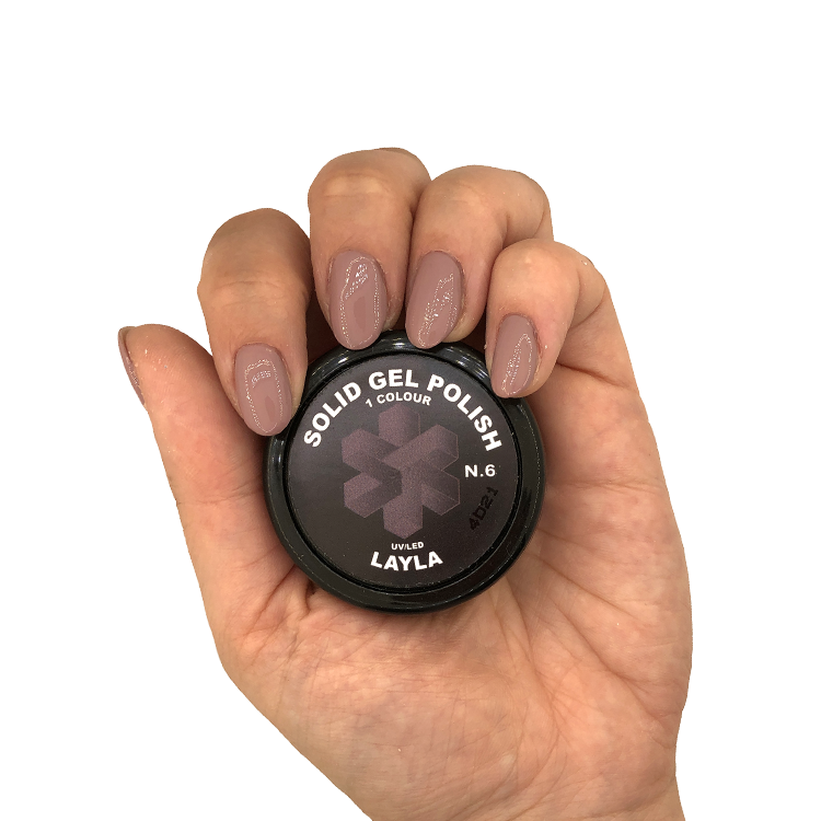Layla Smalto Solid Gel Polish Uv Led 15GR N.6 Muave Nude