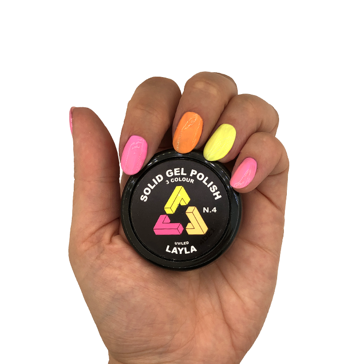 Layla Smalto Solid Gel Polish Trio Uv Led 15GR N.04 Fluo