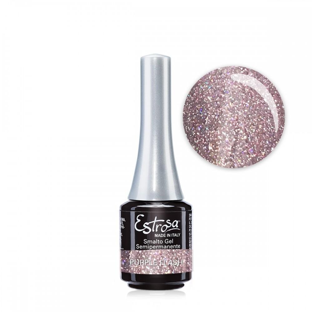 Estrosa Smalto Gel Semipermanente 7ML Purple Flash Glitter