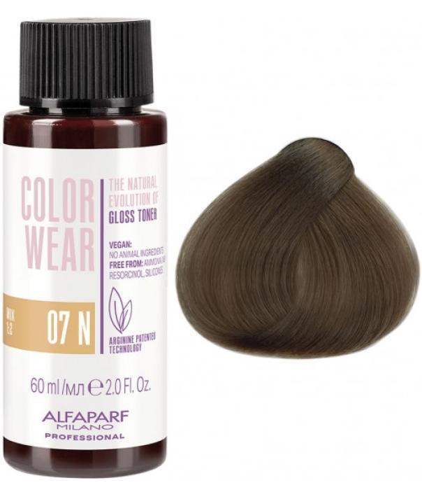 Alfaparf Toner Color Wear Liquid Gloss 60ML 07N Biondo Medio Naturale