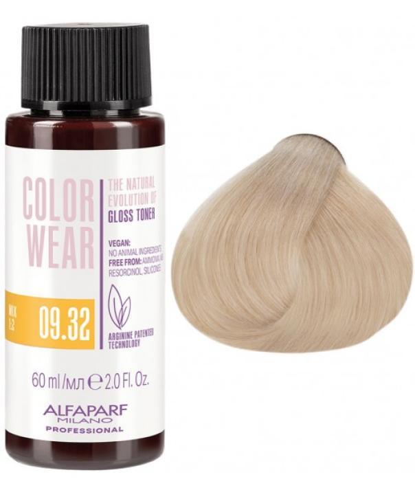 Alfaparf Toner Color Wear Liquid Gloss 60ML 09.32 Biondo Chiarissimo Dorato Viola