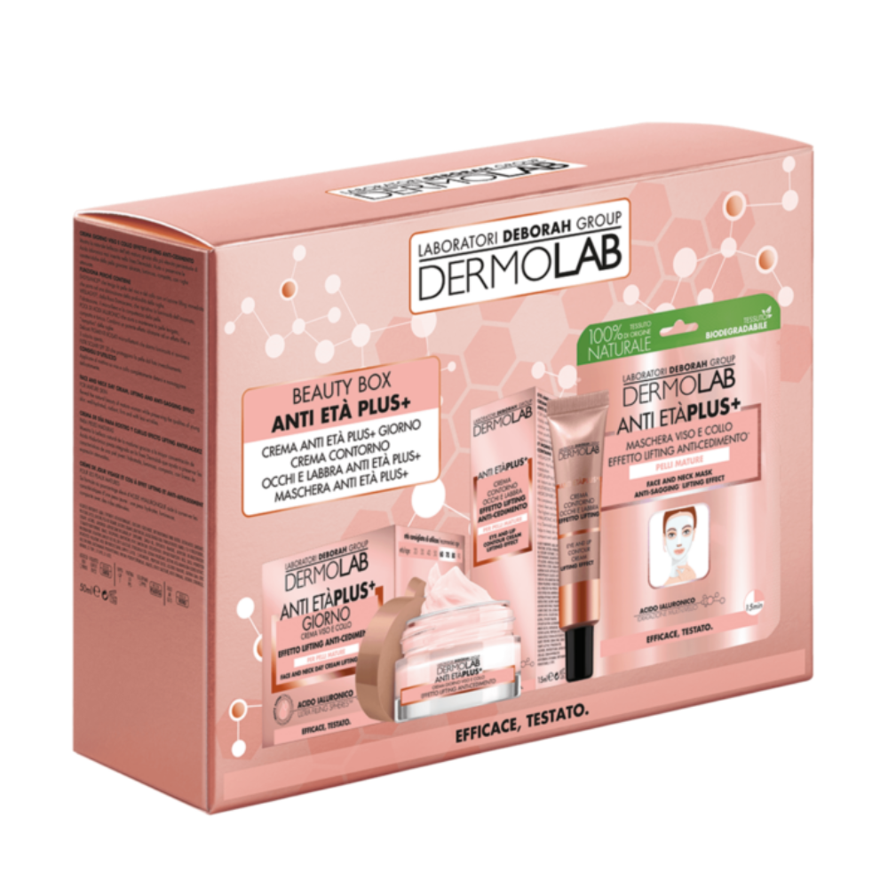 Dermolab Beauty Box Anti Eru00e0 Plus + Crema Giorno 50ML + Contorno Occhi E Labbra 15ML + Maschera TDV003223