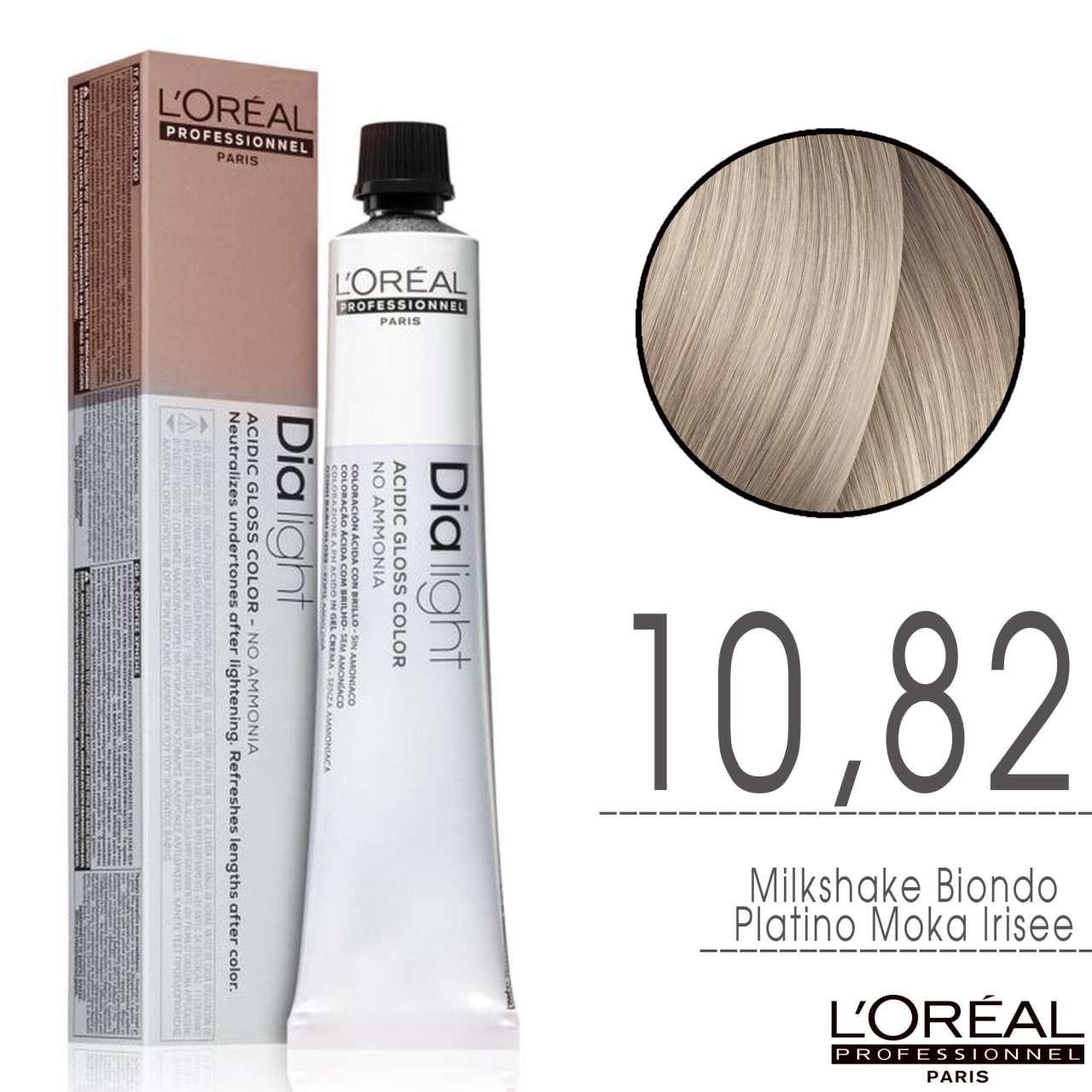 L'Oru00e9al Tinta Dia Light Tono Su Tono 50ML 10.82 MilkShake Biondo Platino Moka Irisee