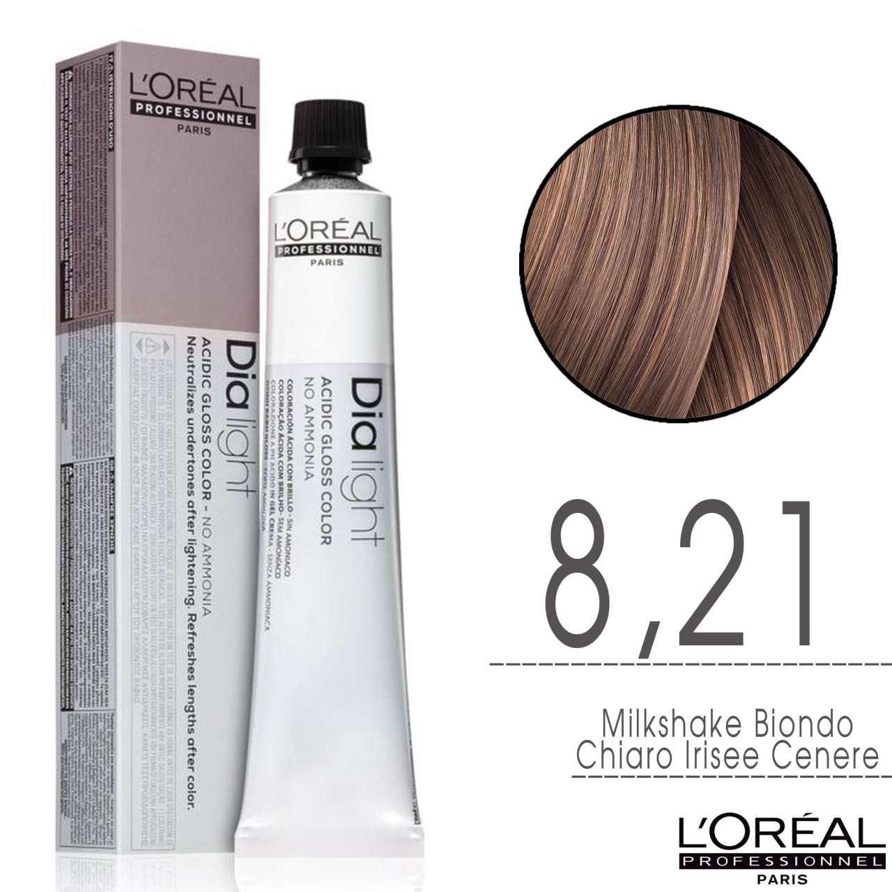 L'Oru00e9al Tinta Dia Light Tono Su Tono 50ML 8.21 MilkShake Biondo Chiaro Irisee Cenere