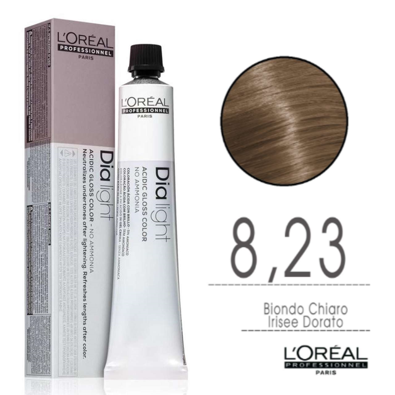L'Oru00e9al Tinta Dia Light Tono Su Tono 50ML 8.23 Biondo Chiaro Irisee Dorato