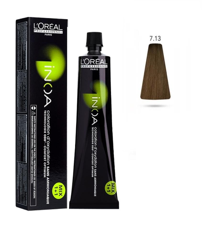 L'Oru00e9al Tinta Inoa Senza Ammoniaca 60ML 7.13 Biondo Medio Cenere Dorato