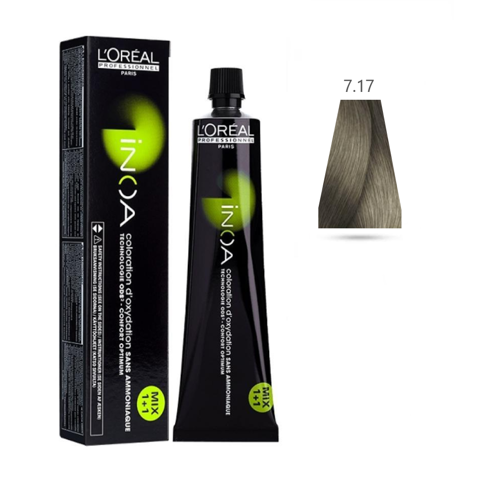 L'Oru00e9al Tinta Inoa Senza Ammoniaca 60ML 7.17 Biondo Cenere Mat