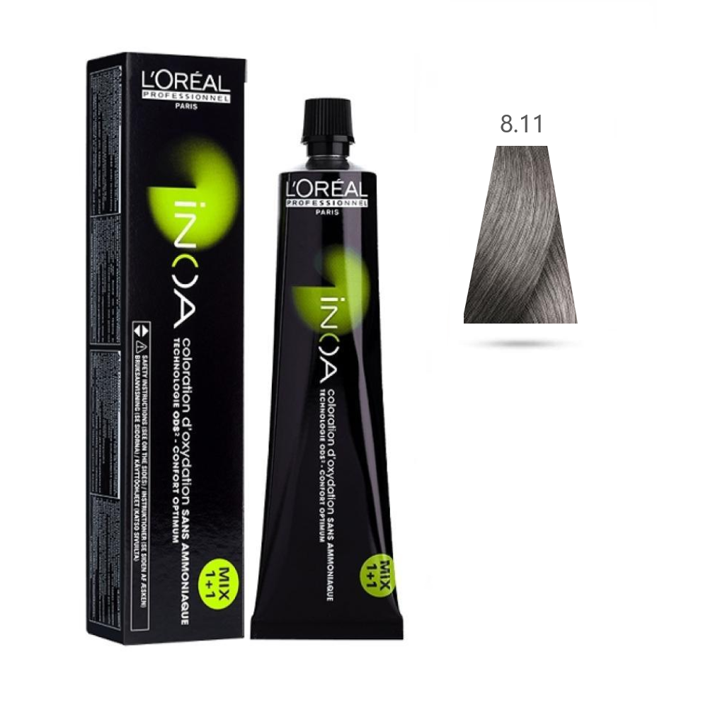 L'Oru00e9al Tinta Inoa Senza Ammoniaca 60ML 8.11 Biondo Chiaro Cenere Intenso