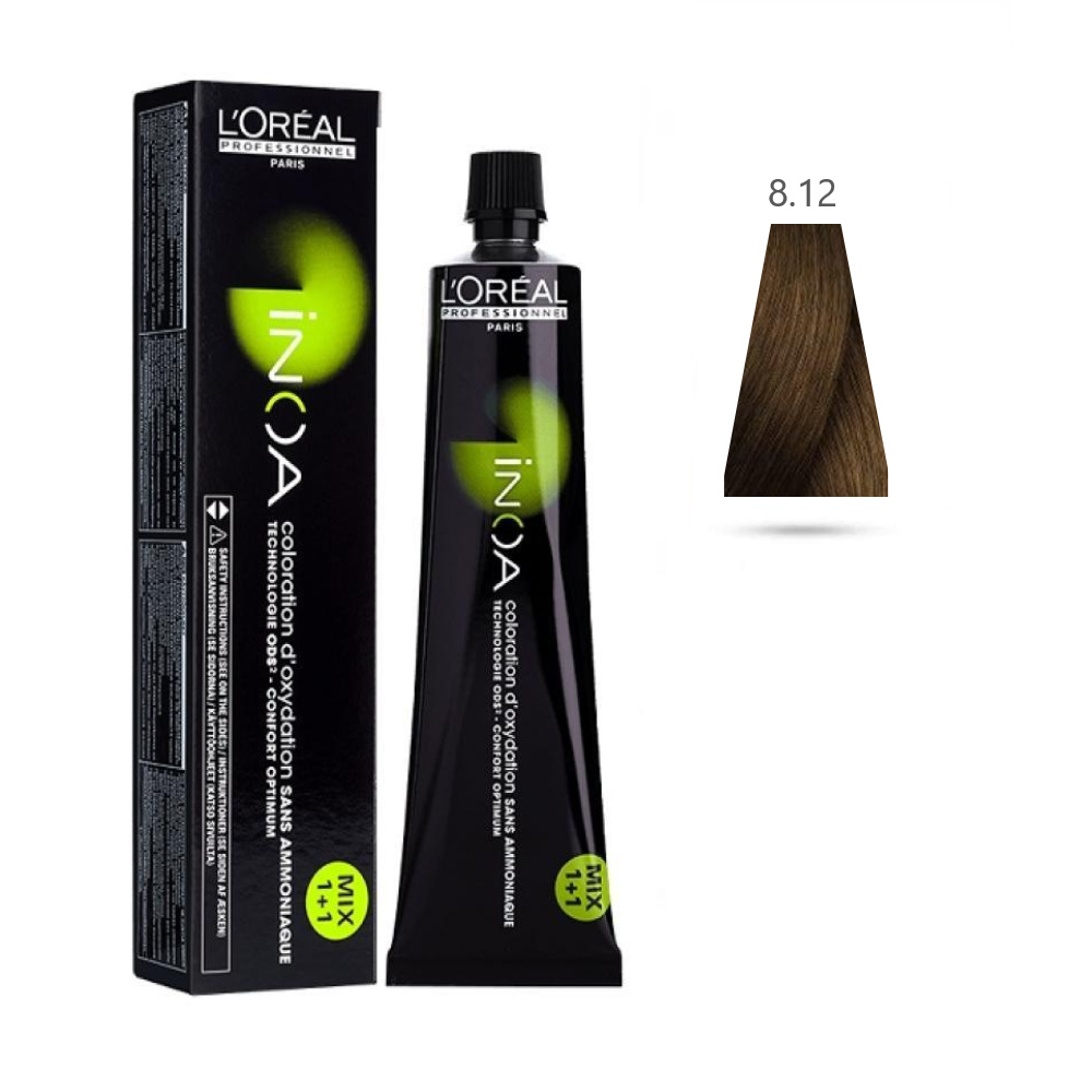 L'Oru00e9al Tinta Inoa Senza Ammoniaca 60ML 8.12 Biondo Chiaro Cenere Iridescente