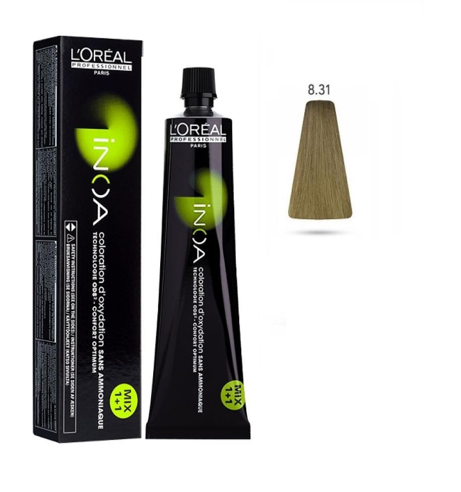 L'Oru00e9al Tinta Inoa Senza Ammoniaca 60ML 8.31 Biondo Chiaro Dorato Cenere