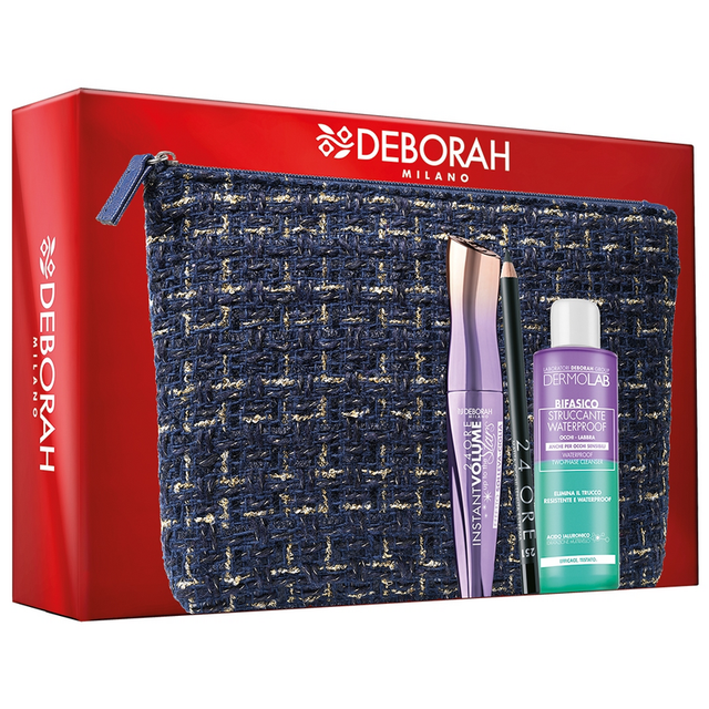 Deborah Pochette Blu Foderata Mascara + Matita + Struccante