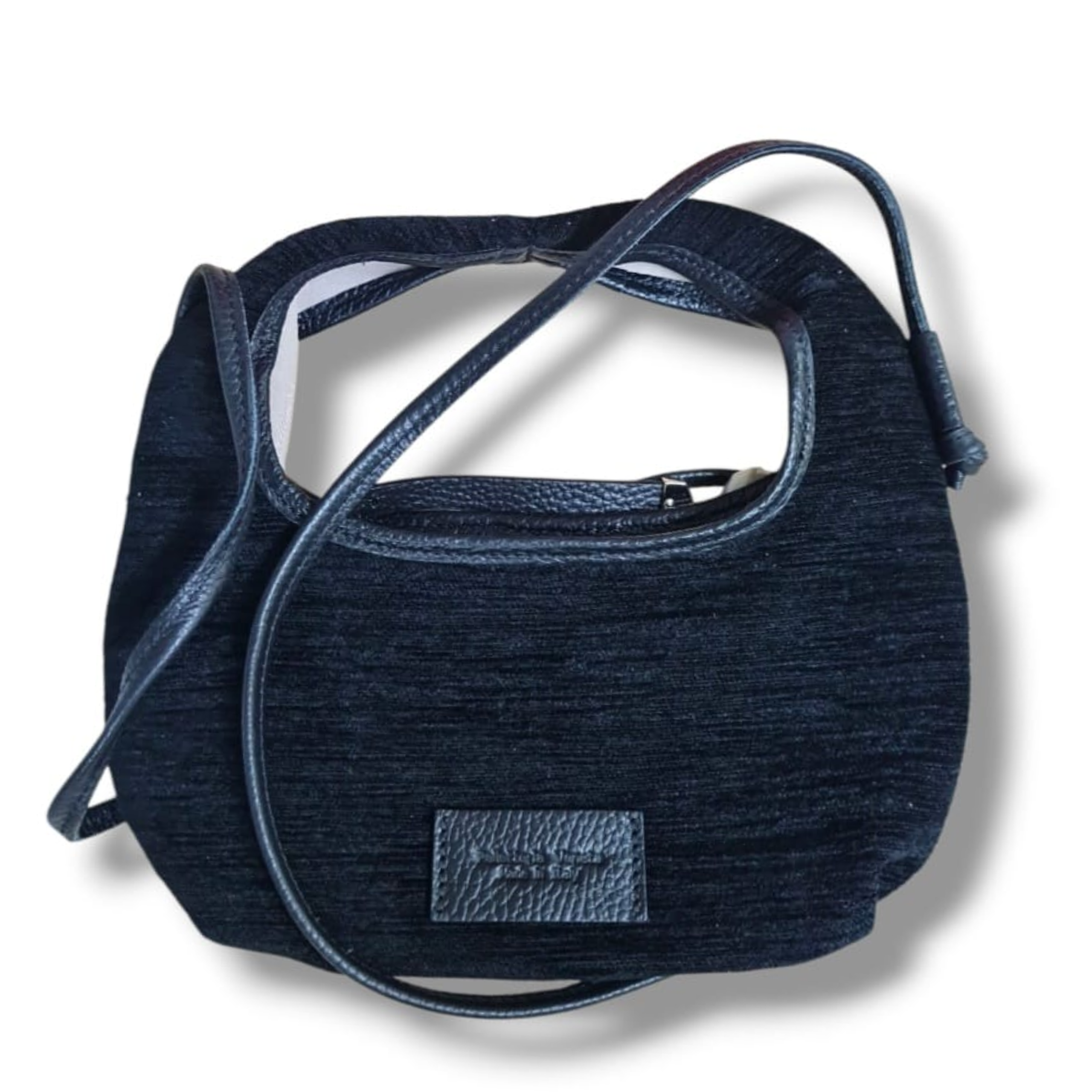 pelletteria veneta pelletteria veneta borsa a tracolla in tessuto e pelle dollaro linea lido nero t25705-nero - foto 1