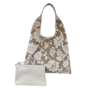 Borsa a mano media in paglia e pelle dollaro linea caorle bianco p25071-bianco