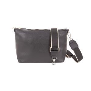 Borsa a tracolla in tessuto damsacato e pelle dollaro linea venezia nero t25702-ner