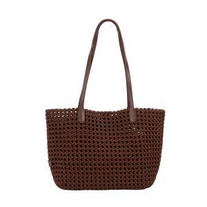 Borsa shopper in raso linea riccione marrone st25444-marrone