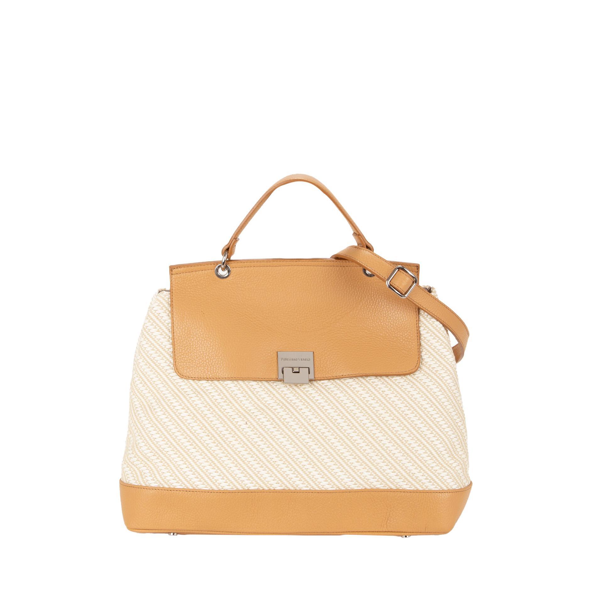 pelletteria veneta pelletteria veneta borsa a mano in paglia e pelle dollaro linea caorle bianco p25070-bianc - foto 1