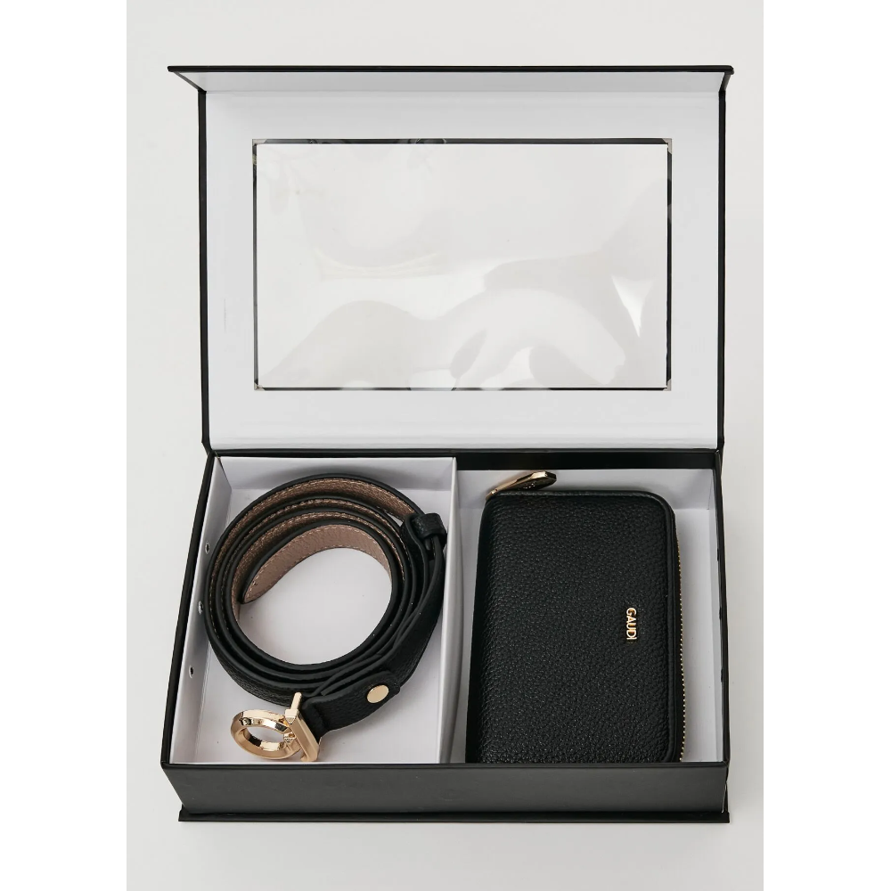 gaudi gaudi cintura e portafoglio woman gift box v5ai-12530 black - foto 1