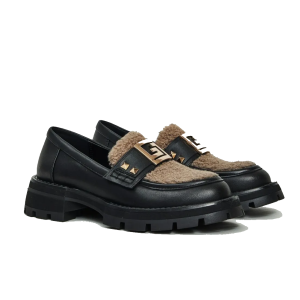 Mocassino ariel leather black v54-64814 39