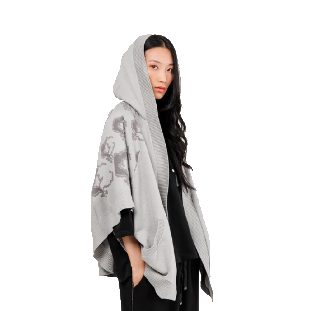 anekke anekke poncho donna con cappuccio grigio 41274-012 - foto 1