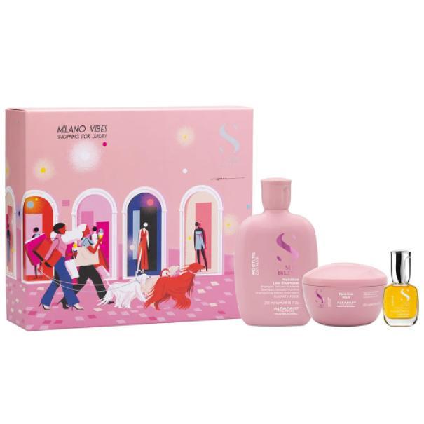 alfaparf alfaparf kit moisture shampoo+mask+cristalli semi di lio pf029640 - foto 1