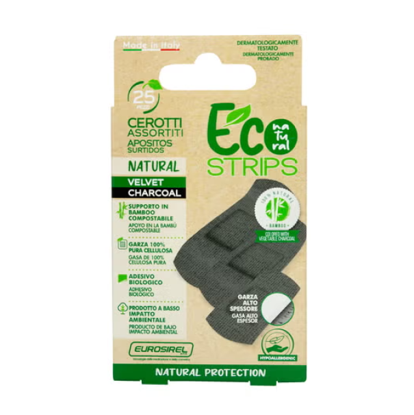 eurosirel eurosirel eco velvet cerotti supporto bambu' compostabile color nero 25 pezzi 78294 - foto 1