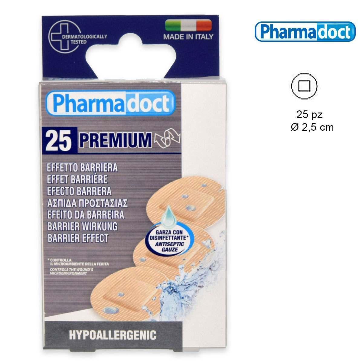 pharmadoc pharmadoct 25 cerotti premium rotondi, protettivi con garza emostatica 78142 - foto 1