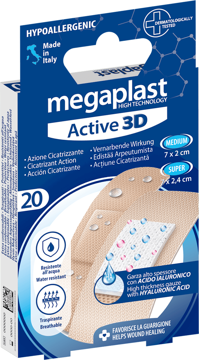 pharmadoc pharmadoct active 3d cerotti azione cicatrizzante garza con acido ialuronico 20 p 78305 - foto 1