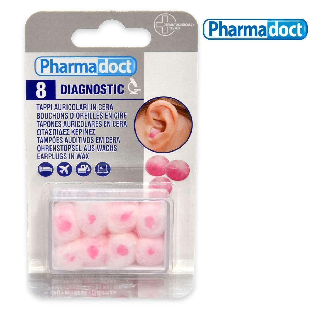 pharmadoc pharmadoct tappi in cera + contenitore trasparente in blister 8pz 78055 - foto 1