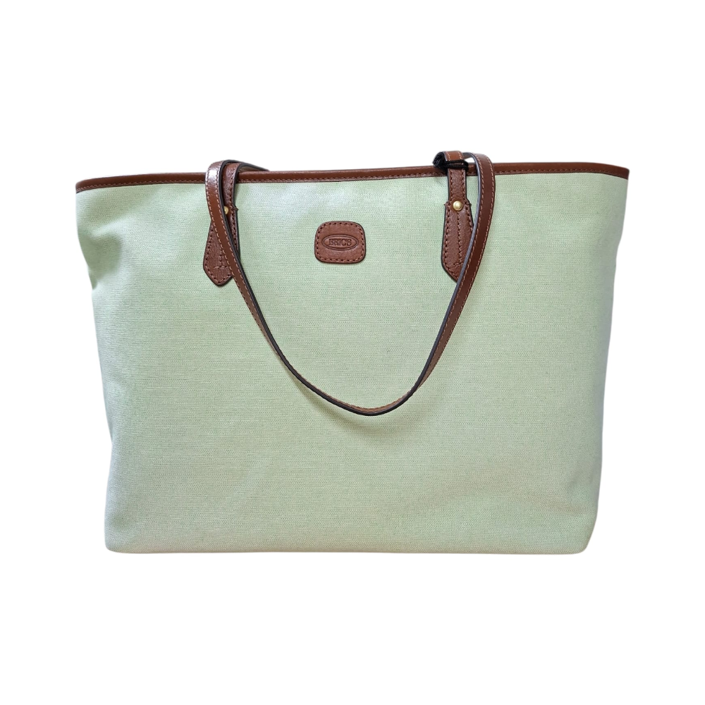 bric's bric's x-collection volterra trama shopping bag boe05963.005 green/tan - foto 1